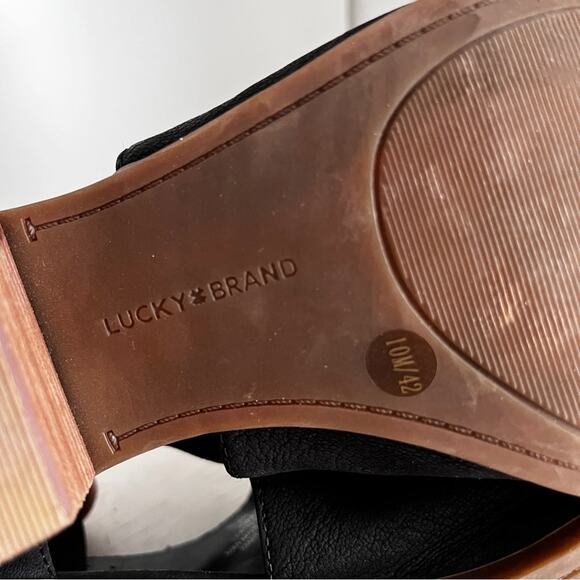 Lucky Brand Barimo Black leather open toe cut out bootie size 10 - Picture 10 of 12